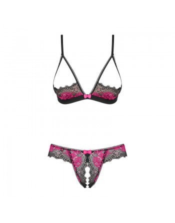 Tulia Ensemble ouvert 2 pcs - Noir et Fuchsia