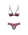 Tulia Ensemble ouvert 2 pcs - Noir et Fuchsia