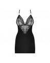 828-CHE-1 Nuisette et String - Noir